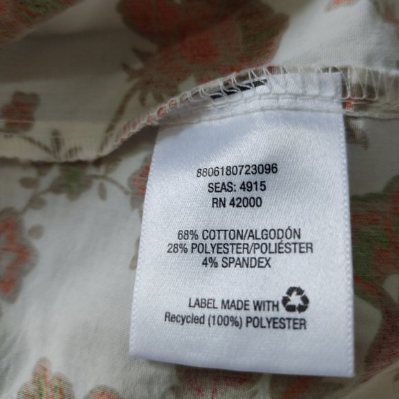 Basic Editions Women's Floral Shirt Size 2XL 3/4 Sleeve Button Up - Picture 7 of 11